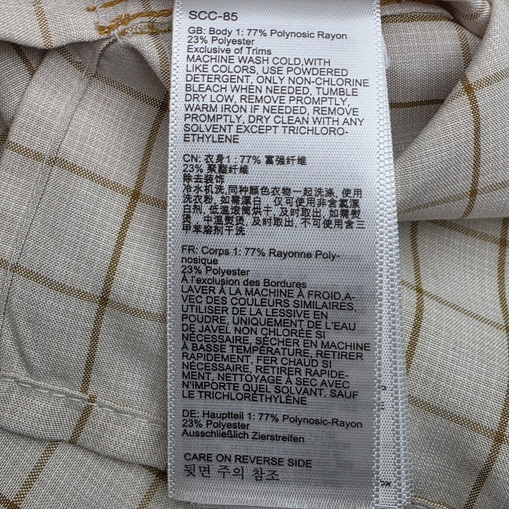 Marmot Mens M Short Sleeve Button Up Shirt Tan Plaid Hiking Outdoor Breathable - Picture 6 of 9